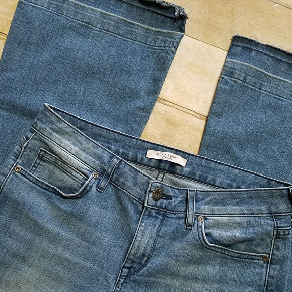 Rich & Skinny Flare Leg Jeans With Raw Hem - Picture 7 of 7